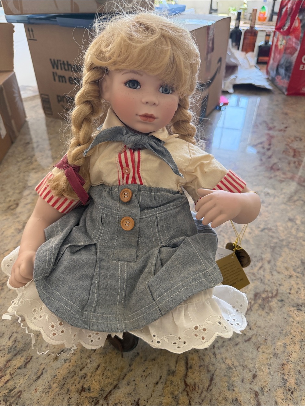 Blonde Porcelain Girl Doll